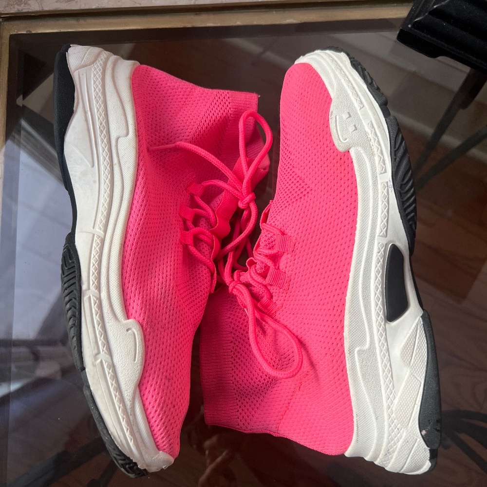 Neon Pink slip-on Sneakers